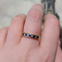 Sapphire and diamond band in 18 carat gold-Vintage Rings-The Antique Ring Shop