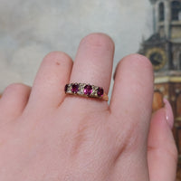 Vintage ruby and diamond ring in 18 carat gold-Vintage Rings-The Antique Ring Shop