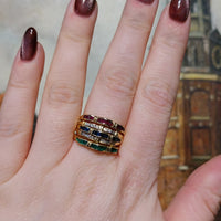 Ruby, emerald, sapphire and diamond interchangable ring-Vintage Rings-The Antique Ring Shop