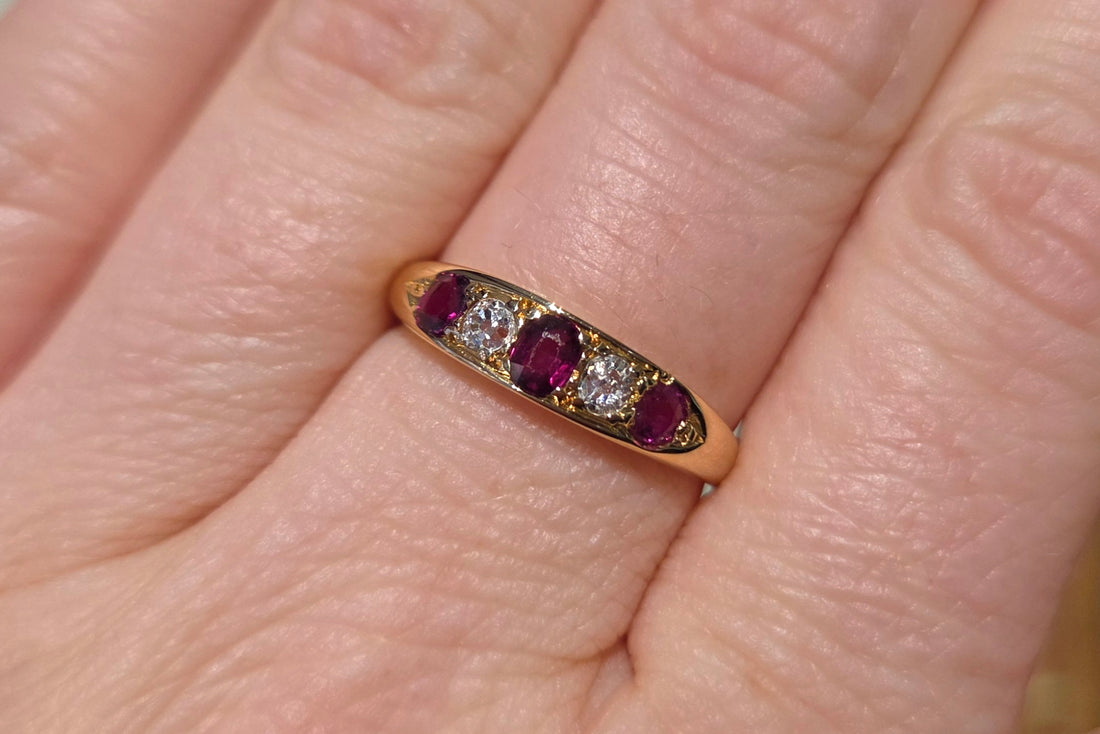 Edwardian ruby and diamond ring from 1911