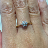 Vintage diamond cluster ring in 18 carat gold-engagement rings-The Antique Ring Shop