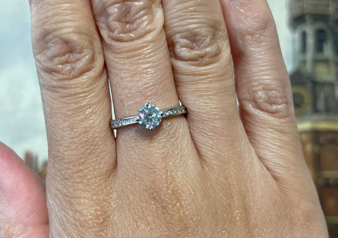 Diamond ring in 18 carat white gold-engagement rings-The Antique Ring Shop
