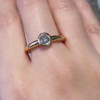 Champagne diamond solitaire ring in 18 carat gold-Rings-The Antique Ring Shop