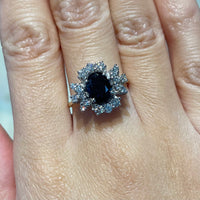 Sapphire and diamond ring in 14 carat gold-The Antique Ring Shop