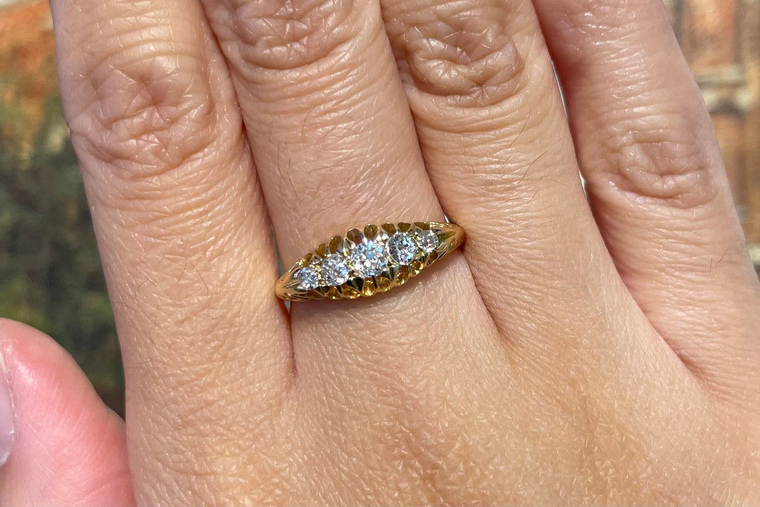 Edwardiaanse ring met een oud slijpsel diamant uit 1904