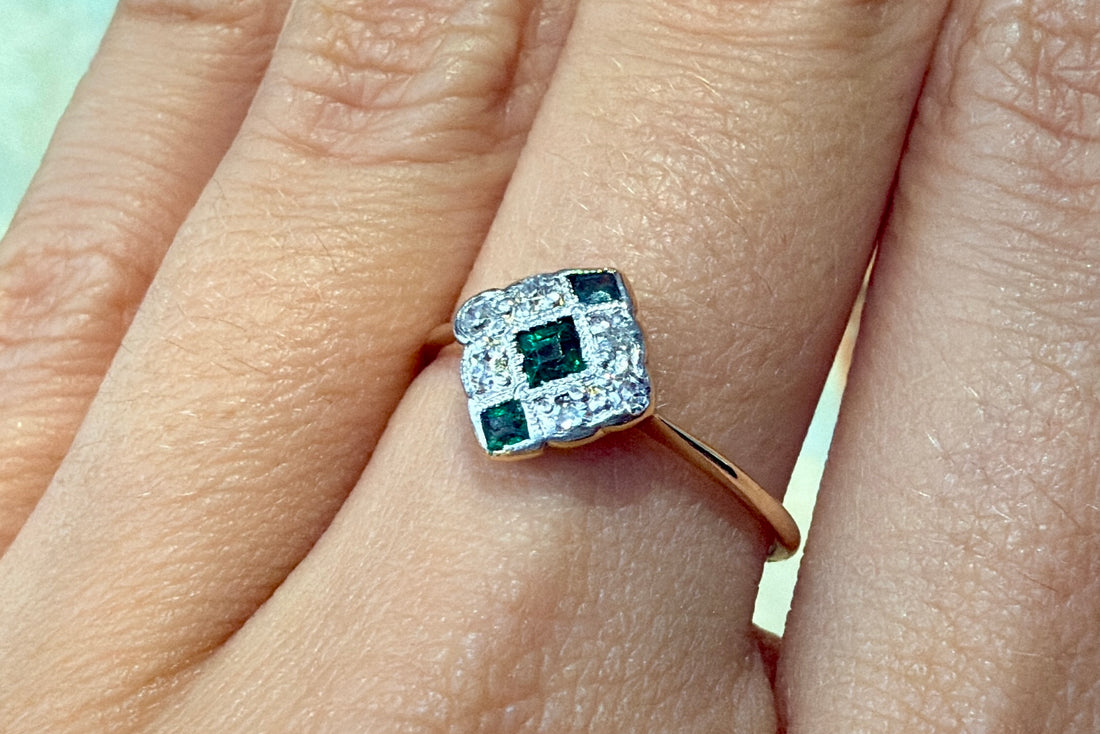 Edwardian diamond and tourmaline ring