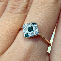 Edwardian diamond and tourmaline ring