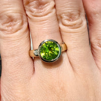 14 carat gold peridot ring-Vintage Rings-The Antique Ring Shop