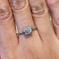 Old mine cut diamond solitaire ring
