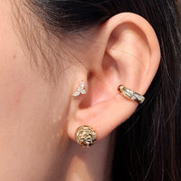 18 carat gold sphere stud earrings-Earrings-The Antique Ring Shop