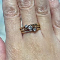 Old cut diamond three stone ring-Antique rings-The Antique Ring Shop