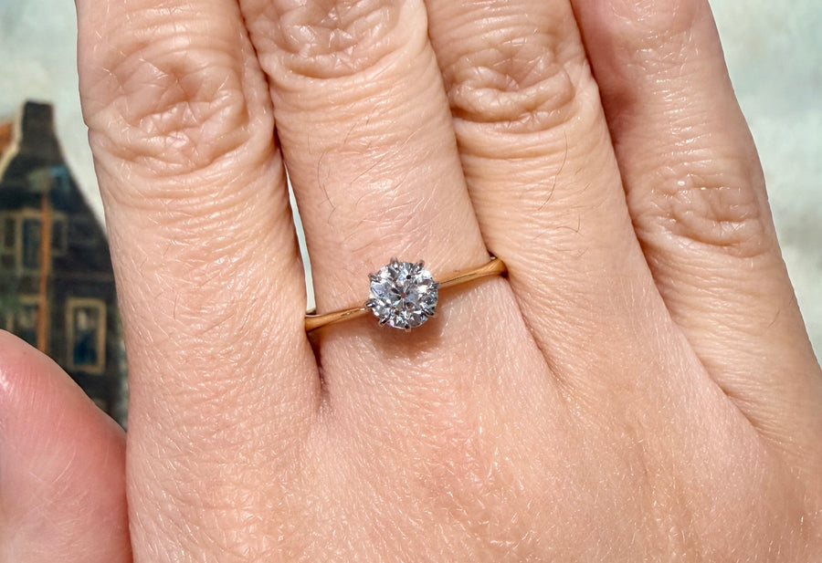 Edwardian old cut diamond solitaire ring-engagement rings-The Antique Ring Shop