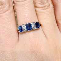 Edwardian period sapphire and diamond ring-Antique rings-The Antique Ring Shop