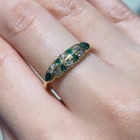 Emerald and diamond ring in 18 carat gold-vintage rings-The Antique Ring Shop