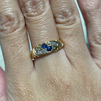 Victorian sapphire and diamond ring from 1896-Antique rings-The Antique Ring Shop