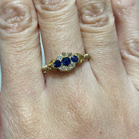 Edwardian sapphire and diamond ring from 1902