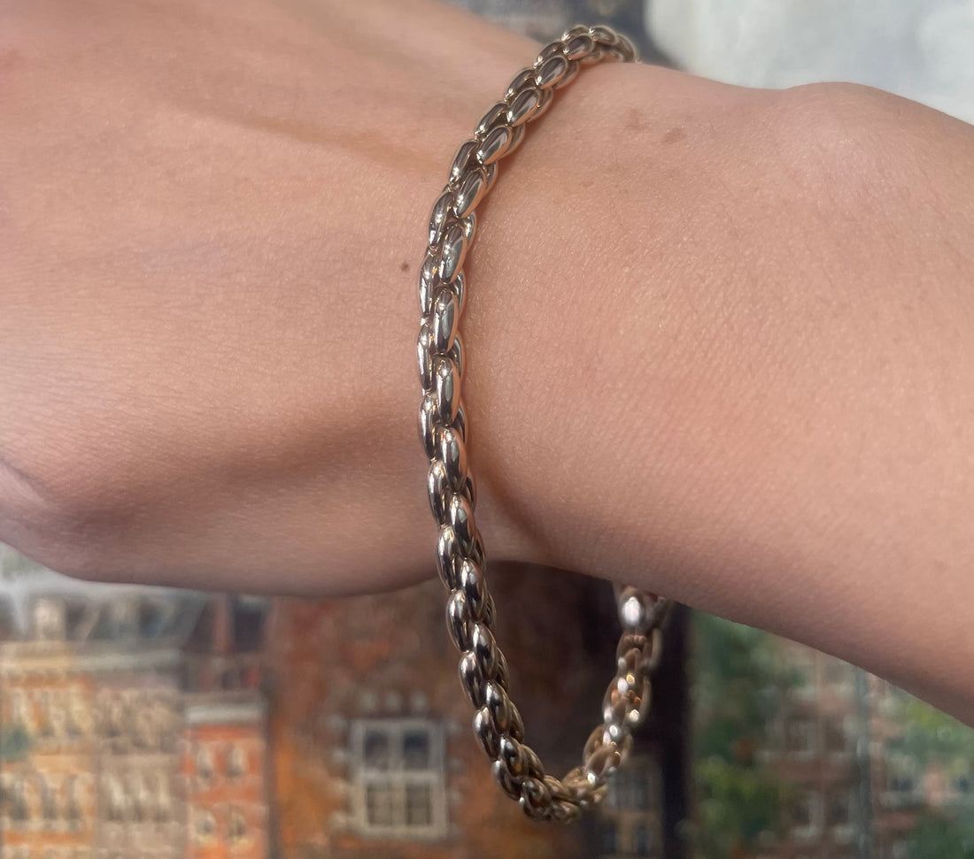 Cable style bracelet in 14 carat gold-Bracelets-The Antique Ring Shop