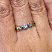 Rose diamond ring in silver and gold-Vintage Rings-The Antique Ring Shop