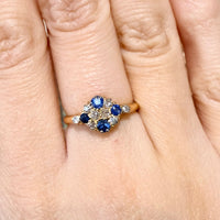 Edwardian sapphire and old cut diamond ring from 1909-Antique rings-The Antique Ring Shop