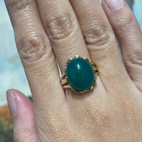 Vintage cabochon chrysoprase ring-Vintage Rings-The Antique Ring Shop