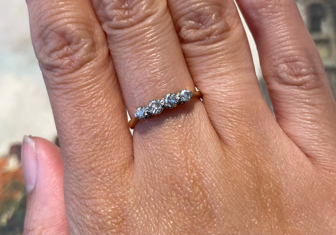 Edwardian four stone diamond ring-Antique rings-The Antique Ring Shop