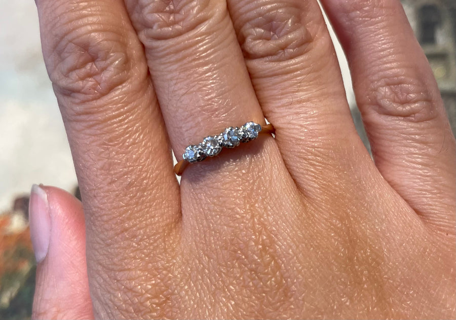 Edwardian four stone diamond ring-Antique rings-The Antique Ring Shop