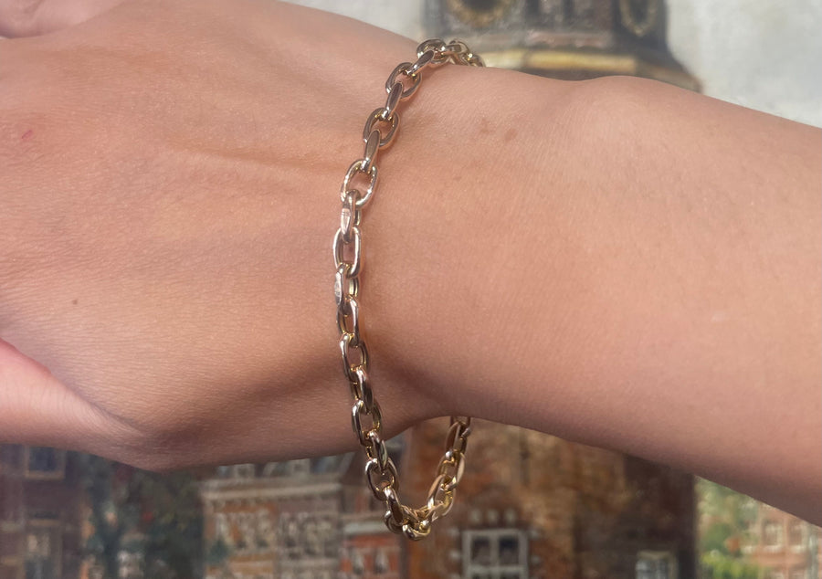 14 carat gold link bracelet-Bracelets-The Antique Ring Shop