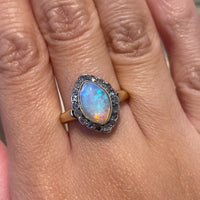 Victorian opal and rose diamond ring