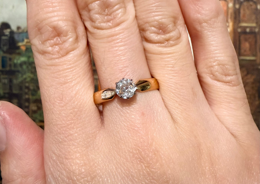 Old cut diamond solitaire ring