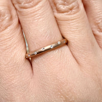 14 carat gold band with diamonds-wedding rings-The Antique Ring Shop