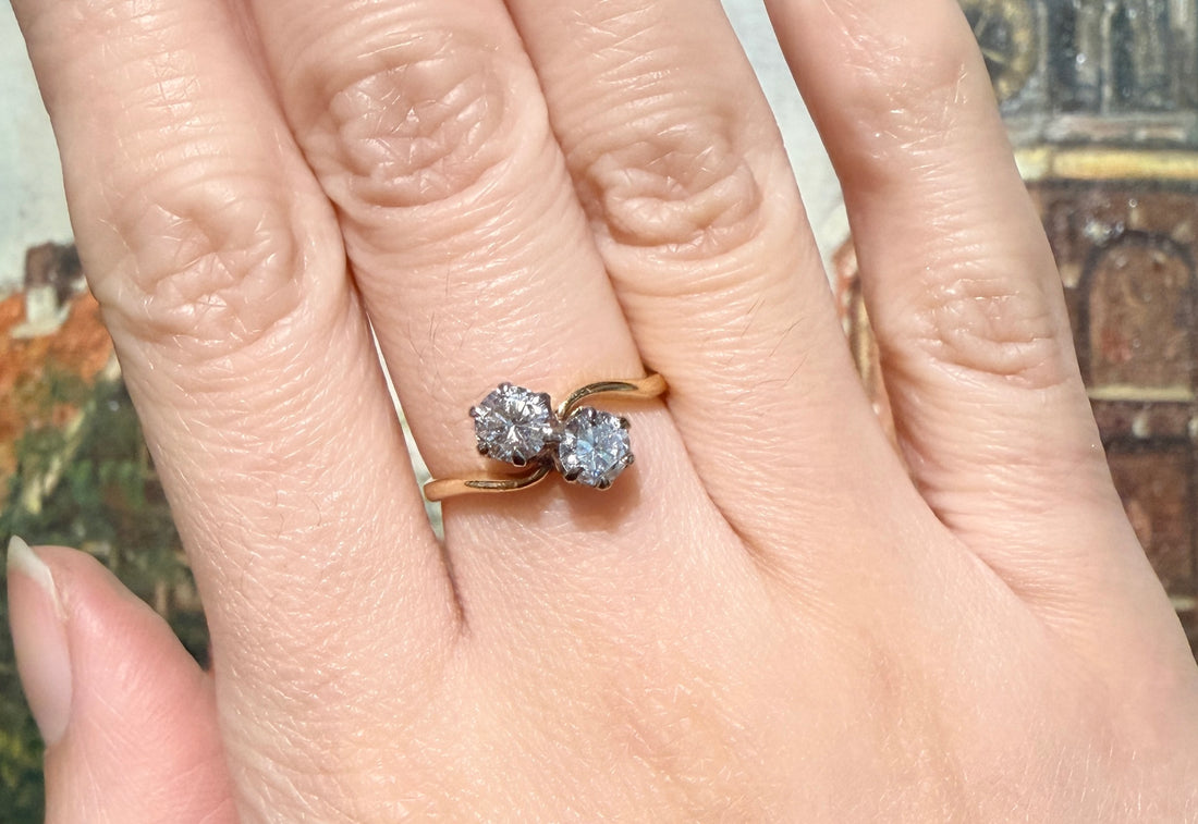 Vintage Toi et Moi diamond ring-engagement rings-The Antique Ring Shop