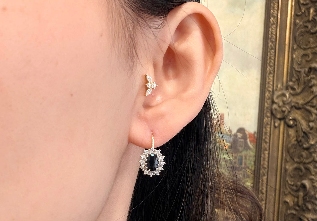 Sapphire and diamond earrings