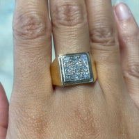 Diamond signet ring in 18 carat gold-gents rings-The Antique Ring Shop