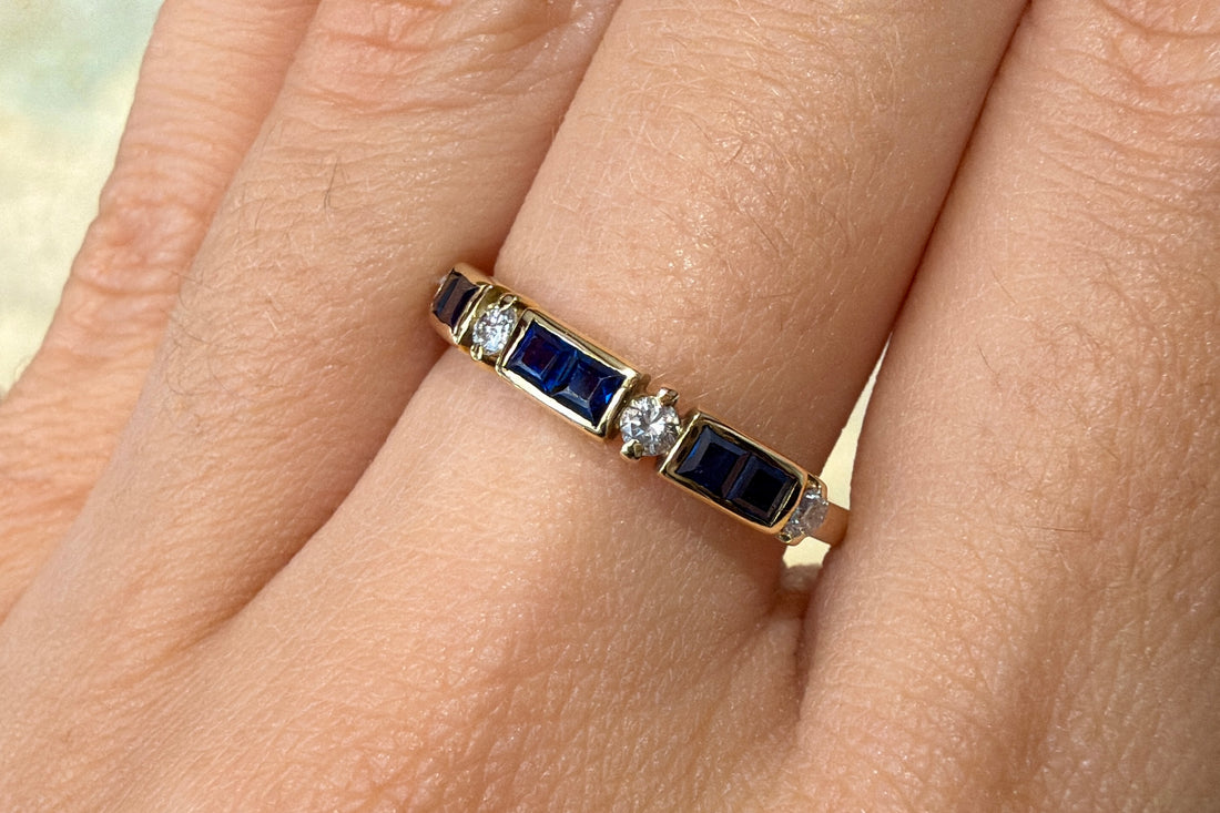 Vintage sapphire and diamond ring