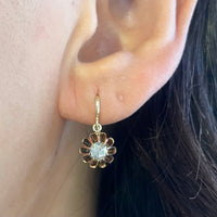 Rose diamond pendant earrings