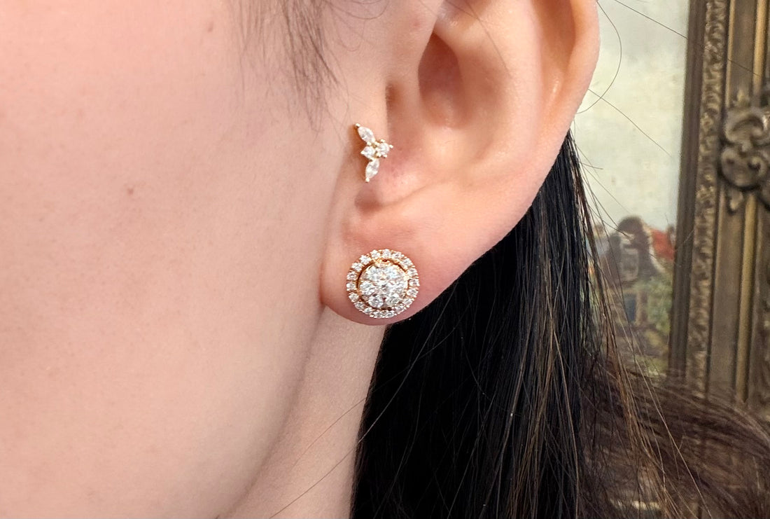 Diamond studs in 18 carat gold