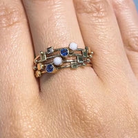 Sapphire and opal four piece ring-vintage rings-The Antique Ring Shop