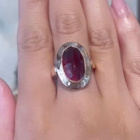 Vintage faceted garnet ring-vintage rings-The Antique Ring Shop