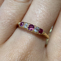Edwardian ruby and old cut diamond ring