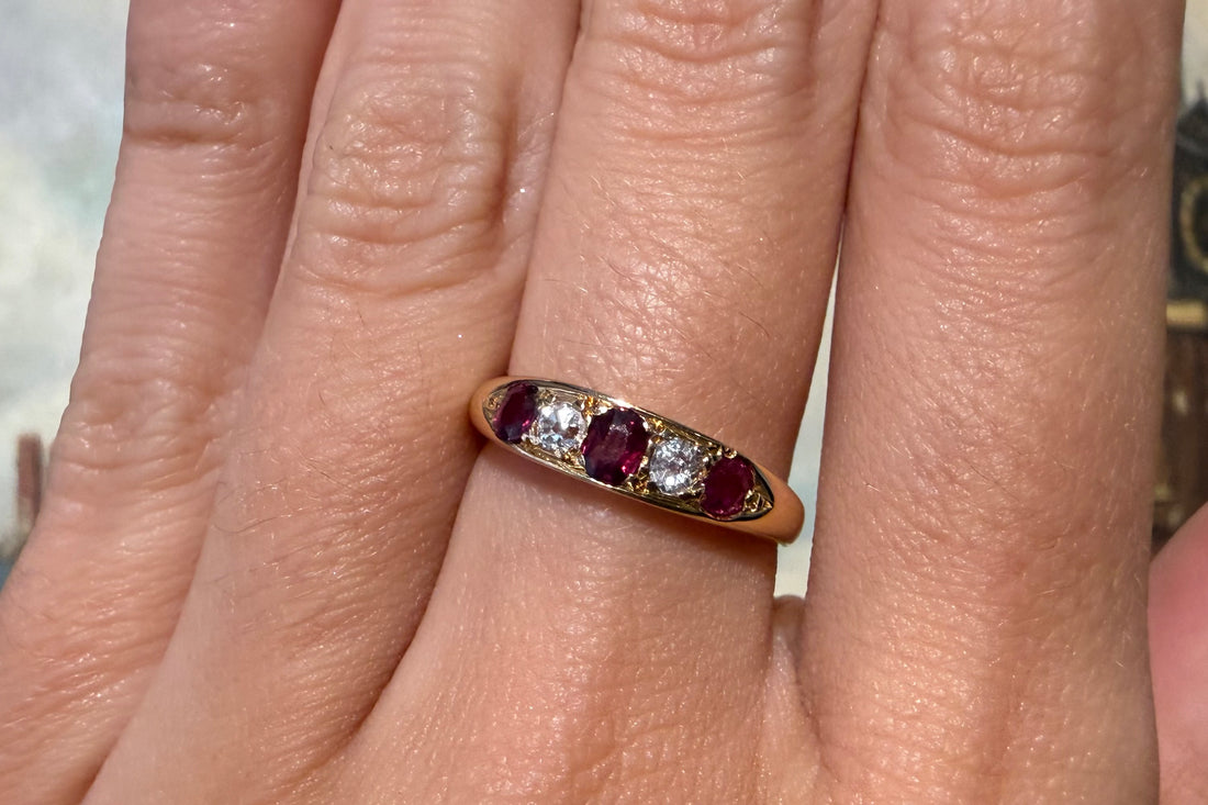 Edwrdian ruby and diamond ring from 1911