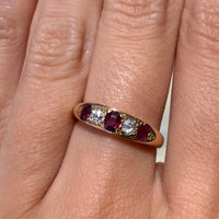 Edwrdian ruby and diamond ring from 1911