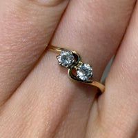 Diamond swirl ring in 14 carat gold-Vintage Rings-The Antique Ring Shop