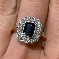 Vintage sapphire and diamond ring in 18 carat gold-Rings-The Antique Ring Shop