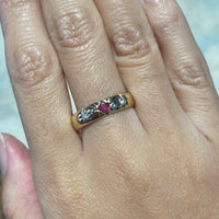 Vintage ruby and diamond gypsy ring-wedding rings-The Antique Ring Shop