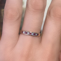 Ruby and princess cut diamond ring in 18 carat gold-vintage rings-The Antique Ring Shop