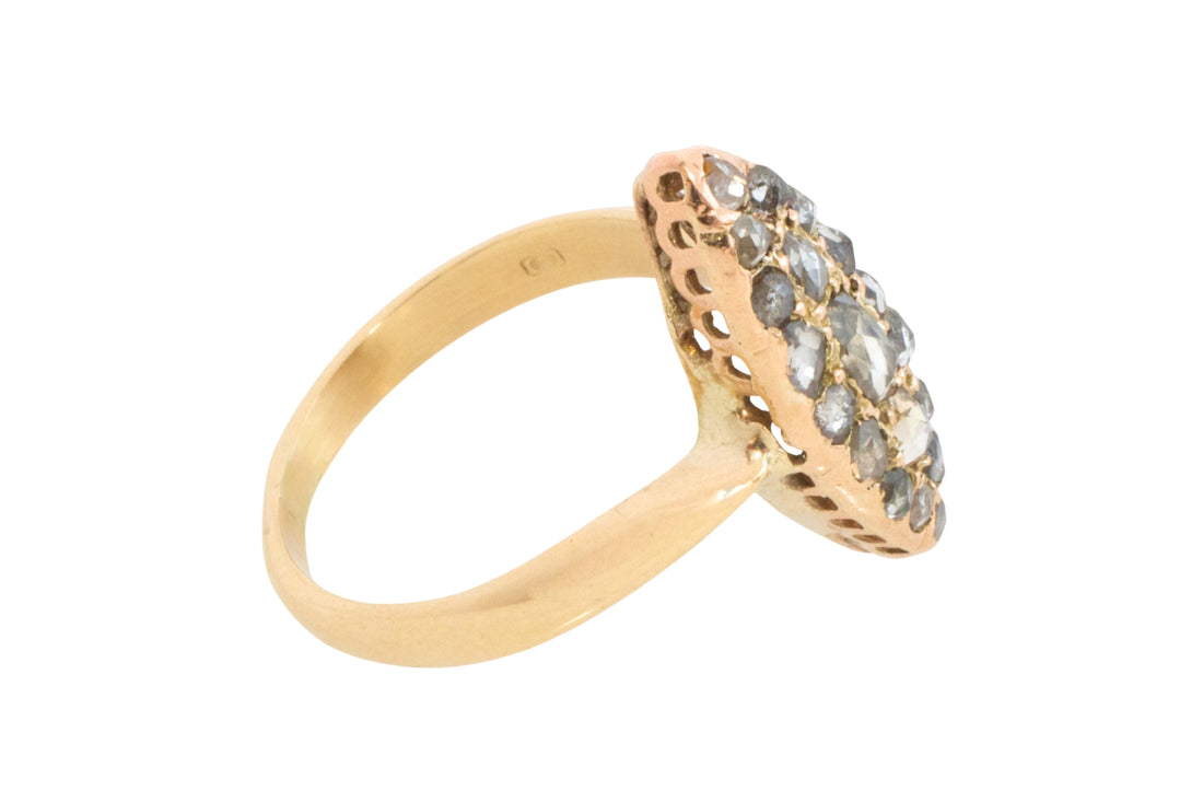 Antique rose diamond marquise ring