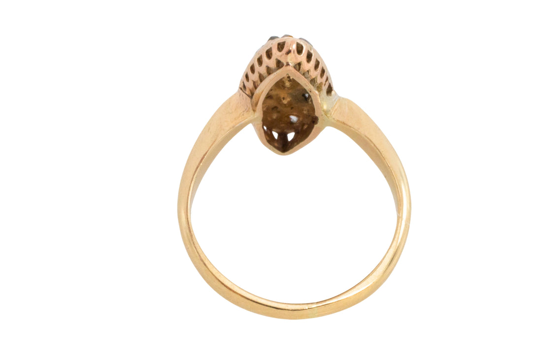 Antique rose diamond marquise ring
