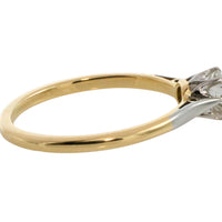 Diamond solitaire rig in plainum and gold-engagement rings-The Antique Ring Shop