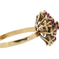 Ruby cluster ring in 18 carat gold