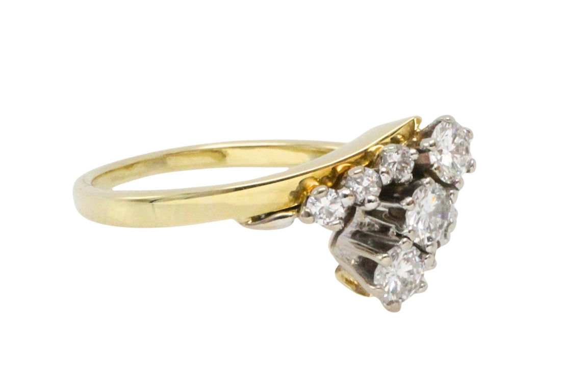 Diamond zig zag ring in 18 carat gold-Vintage Rings-The Antique Ring Shop